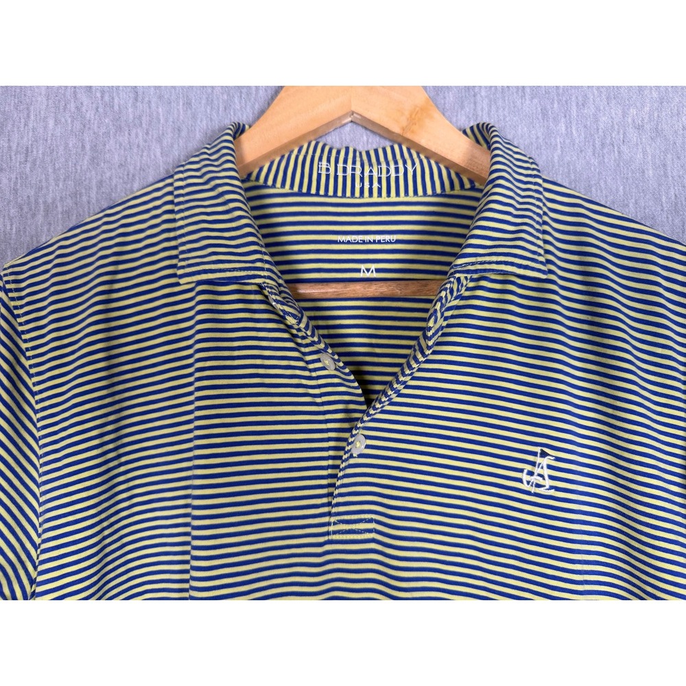 B. Draddy Atlanta Country Club Mens Medium Cotton Polo Shirt Yellow Navy Blue